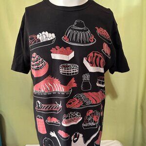 Spirited Away No Face Food Sushi Studio Ghibli 2001 Men's Black T Shirt Large